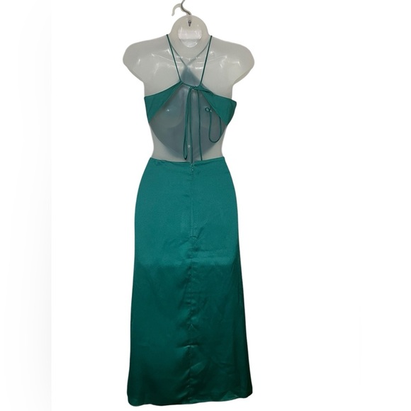 Fame And Partners New NWT Green Backless Demeter Midi Dress Size 12 - Picture 4 of 8